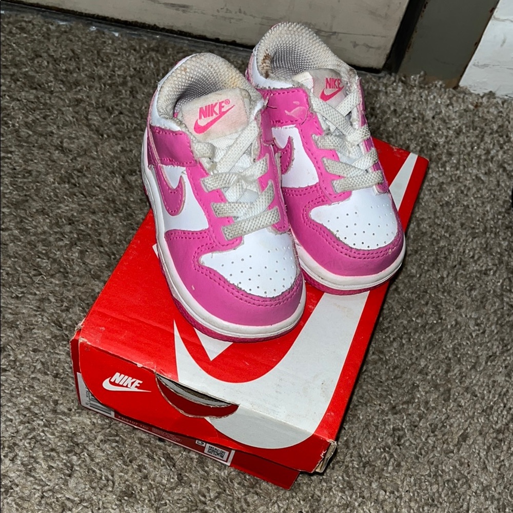 Nike Kids Pink and White Sneakers